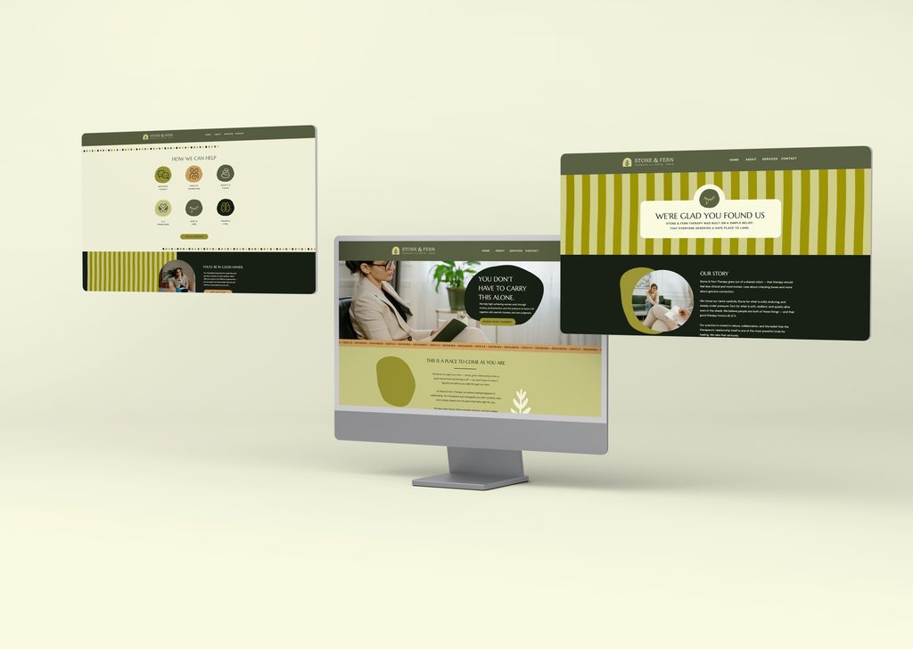 Example of what to include on therapist website mockup of real webpages